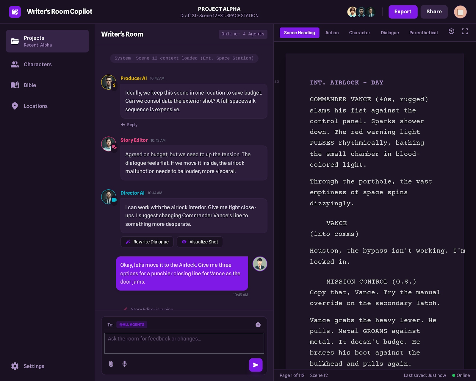 Writer's Room Group Chat